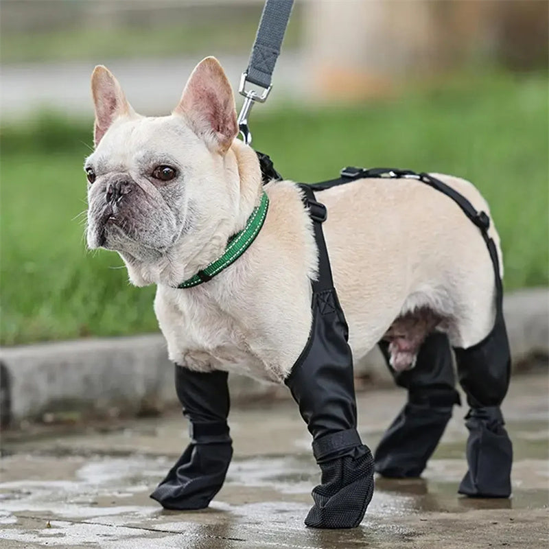 Waterproof dog shoes hoes Adjustable Dog Boots Pet Breathbale Shoes For Outdoor Walking Soft French Dog Shoes Pets Paws Protector Pet Products