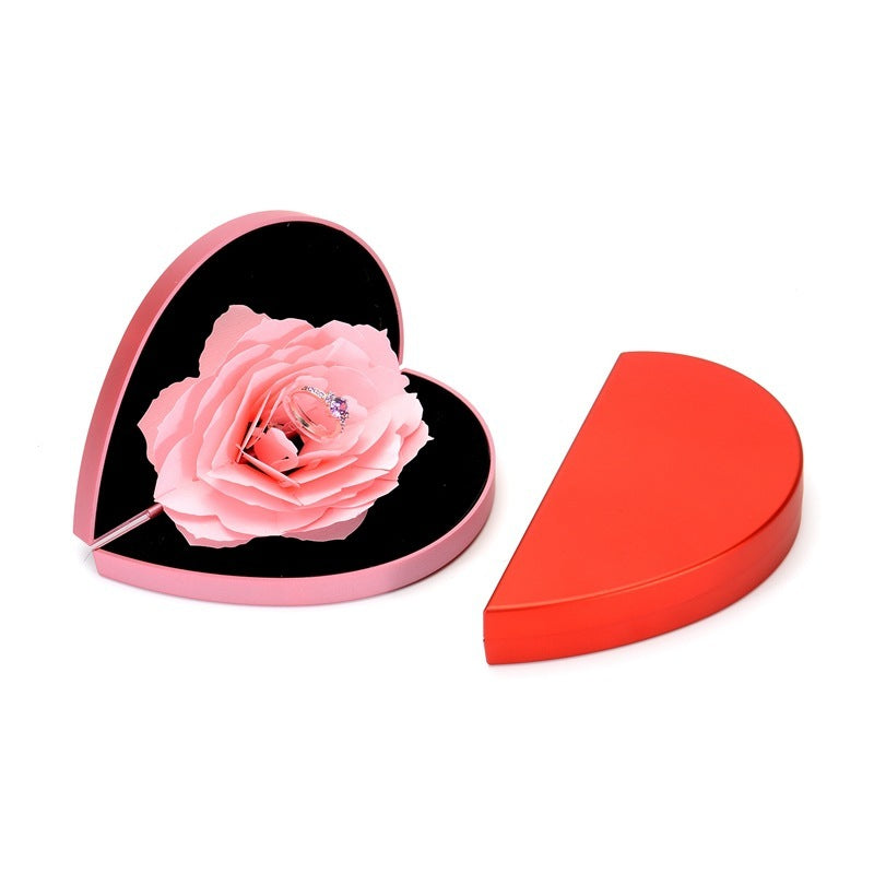 3D Love box heart shaped with rose