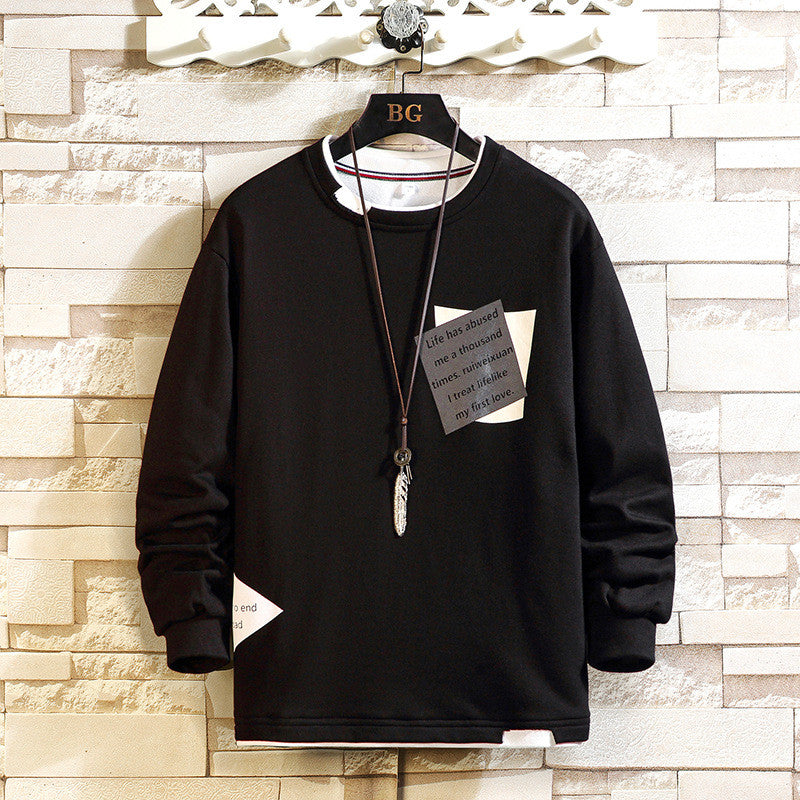 Men’s Loose Fat Shirt Long-sleeved Sweater