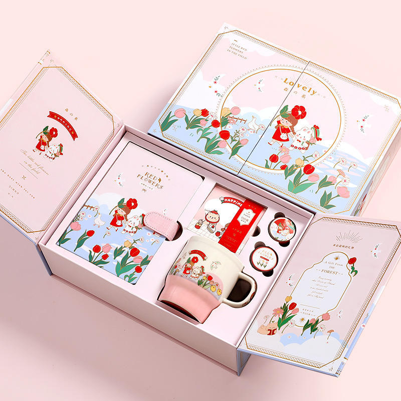 Gift Box Cute Girl Heart Luxury Handbook Cartoon