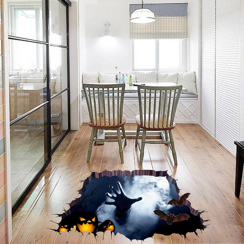 3D Broken Wall Stickers Halloween Decorations