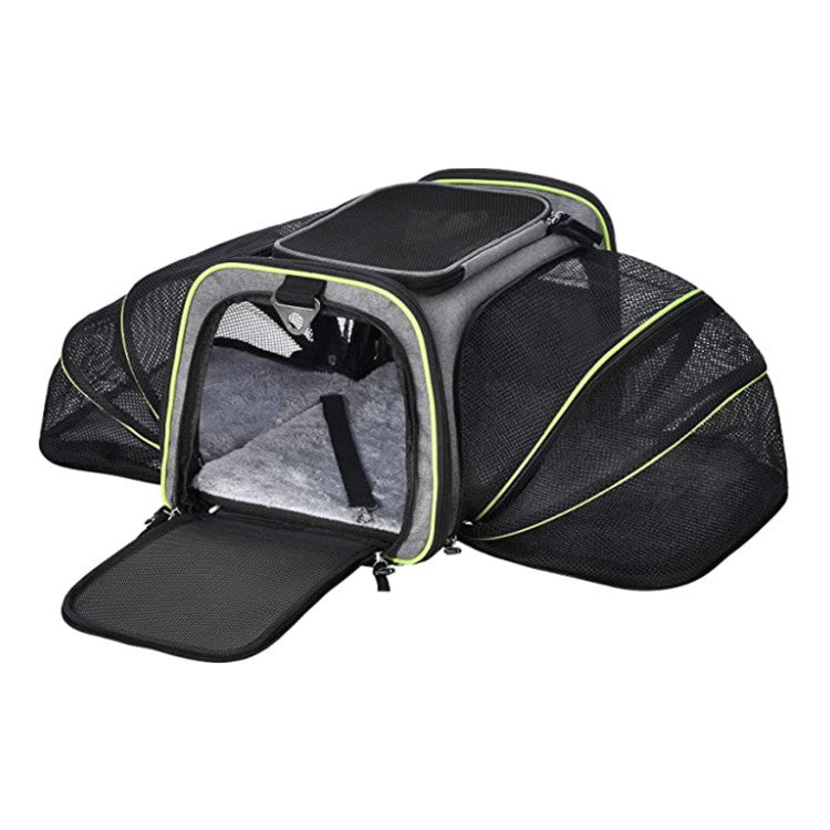 Carrier for pet Airline approved Expandable Foldable Soft Dog Carrier Opened Doors Reflective Tapes Cat Travel Bag