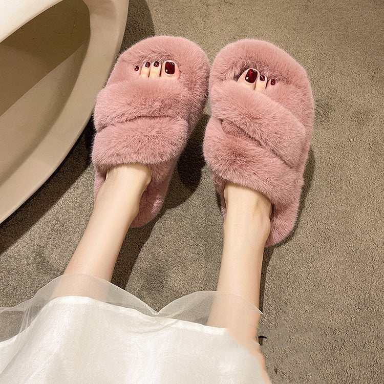 Winter Fuzzy Slippers Women Warm Soft Plush Shoes for women