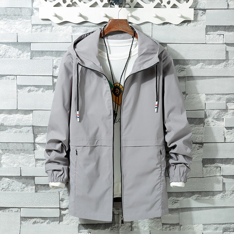 Men's jacket Plus Size Casual Long-sleeved Hooded Jacket