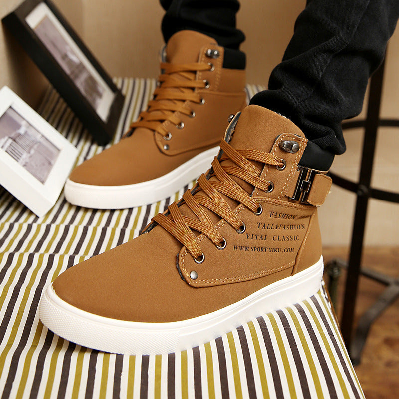 Men’s Boots Men Lace-up Flat Shoes