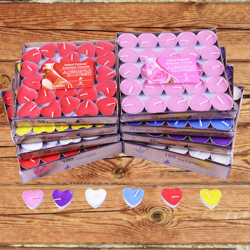 Candles colorful heart shaped