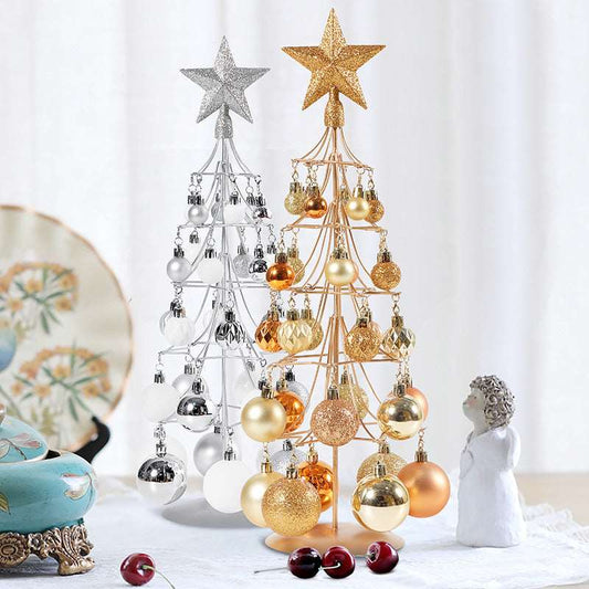 Christmas Ornament Iron Frame Christmas Ball Wrought Iron Christmas Ornament Gift Top Star Christmas Tree