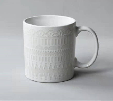 Vintage Embossed Home Breakfast Ceramic Mug