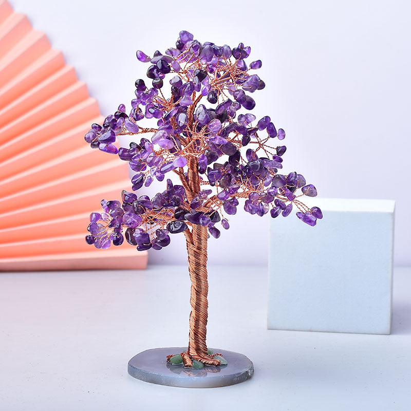 Natural Crystal Crushed Stone Fortune Tree Ornaments