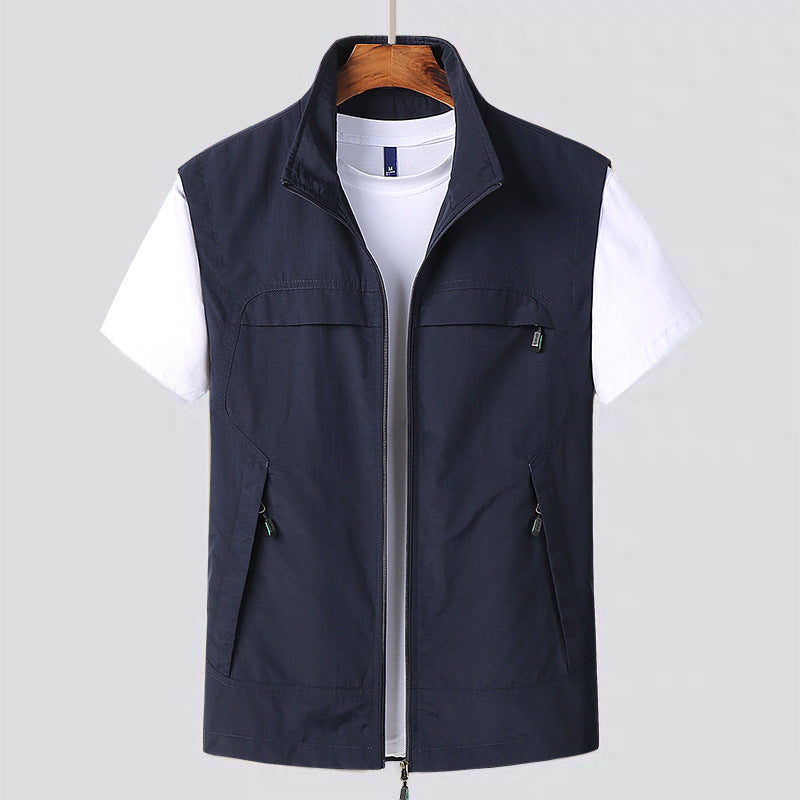 Men's Coat Casual Vest Solid Color Simple