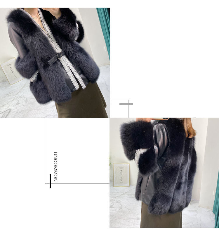 Fox fur women jacket