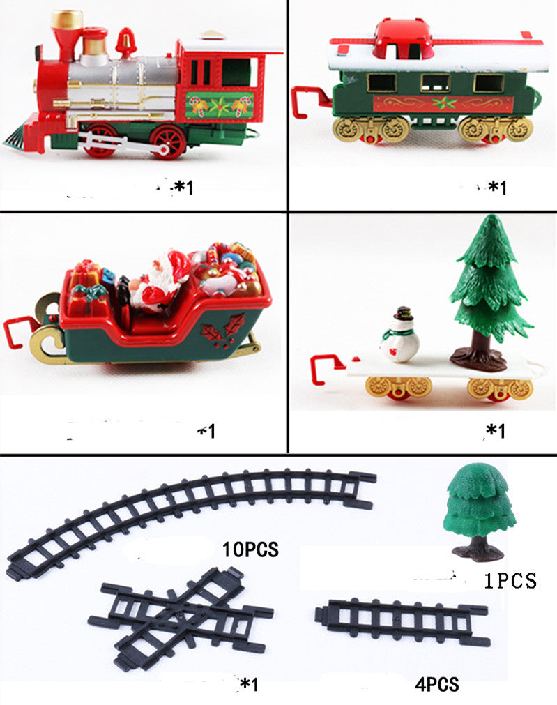 Cross-border Christmas Retro Electric Rail Car Locomotive Toy Children's Electric Early Education Music Train Toy