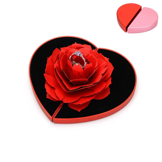 3D Love box heart shaped with rose