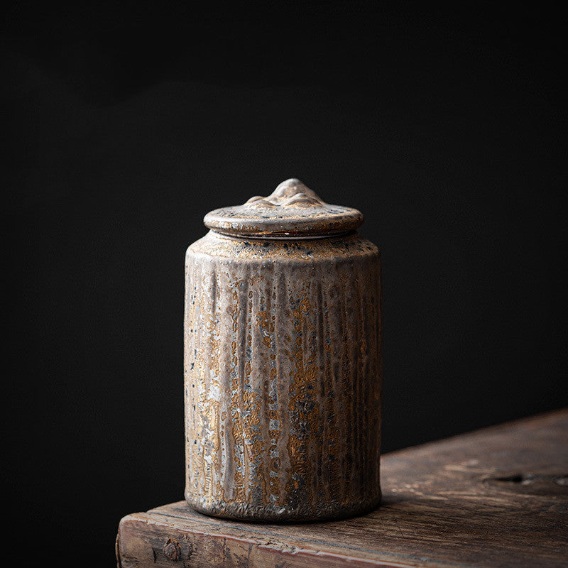 Retro Stoneware Tea Caddy Japanese Kung Fu Tea Set Household