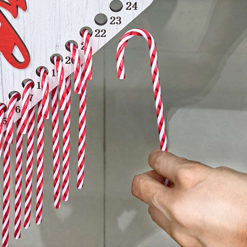 Wooden Christmas Countdown Home Decor Wooden Holiday Candy Cane 