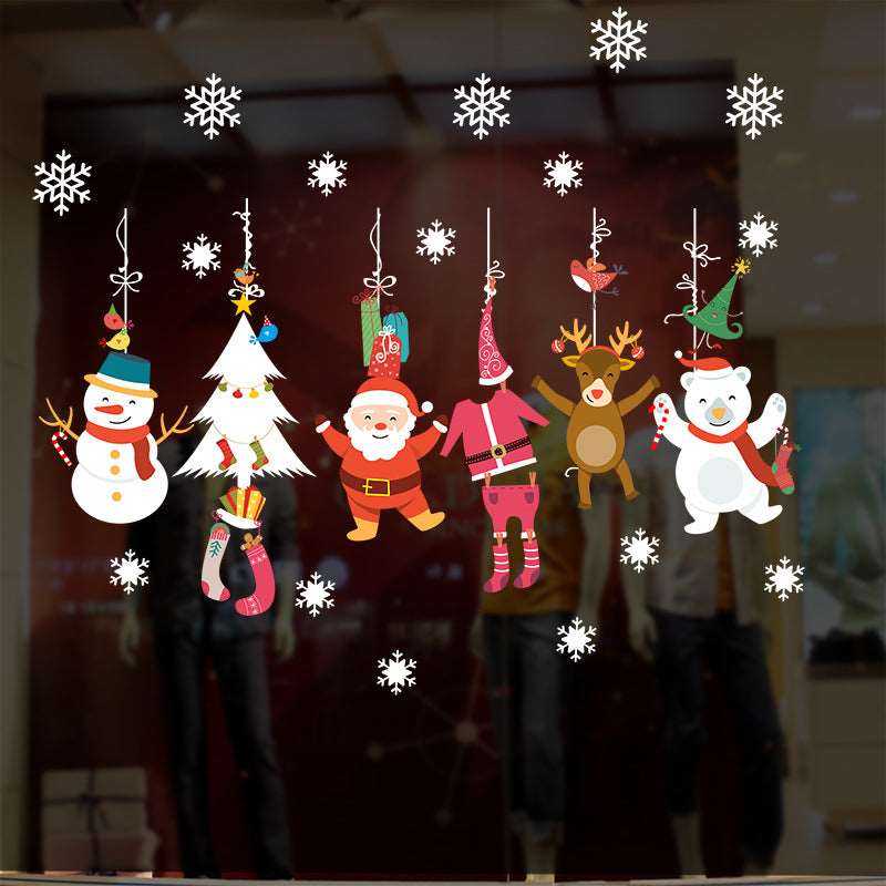 Christmas decorations window glass paste atmosphere Christmas static 