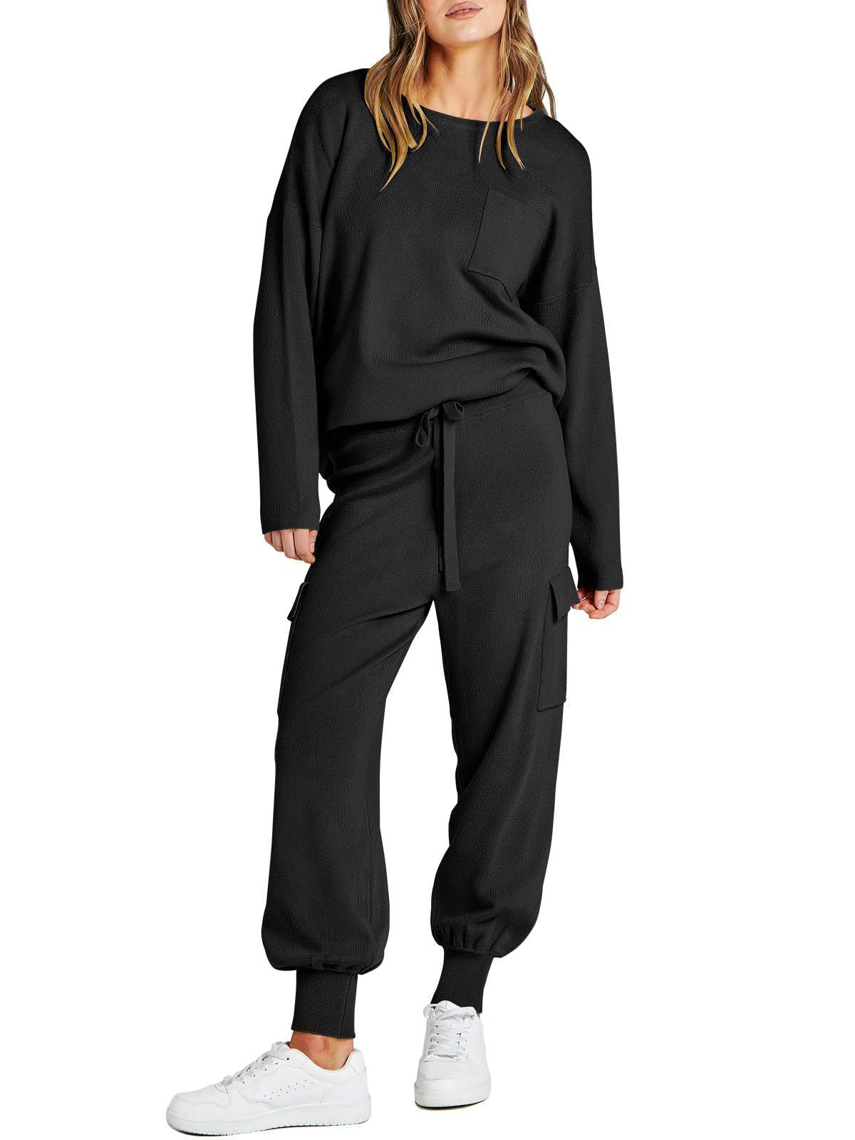 Women's Casual Long-sleeved Top And Trousers Two-piece Sportswear