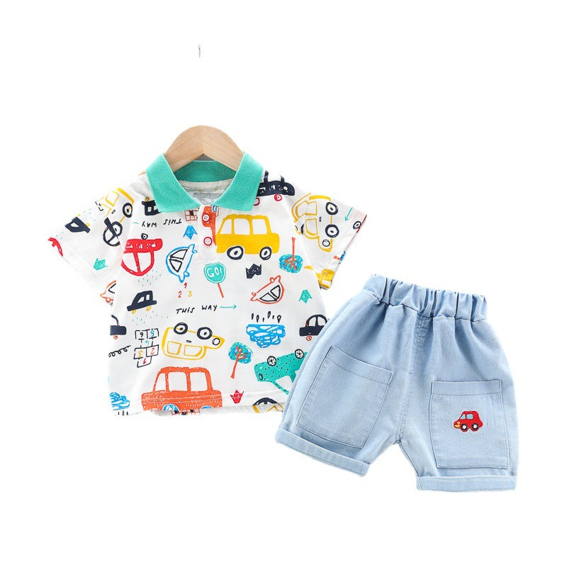 Boys Car Pattern set Two-piece Summer Casual Clothes Baby boy