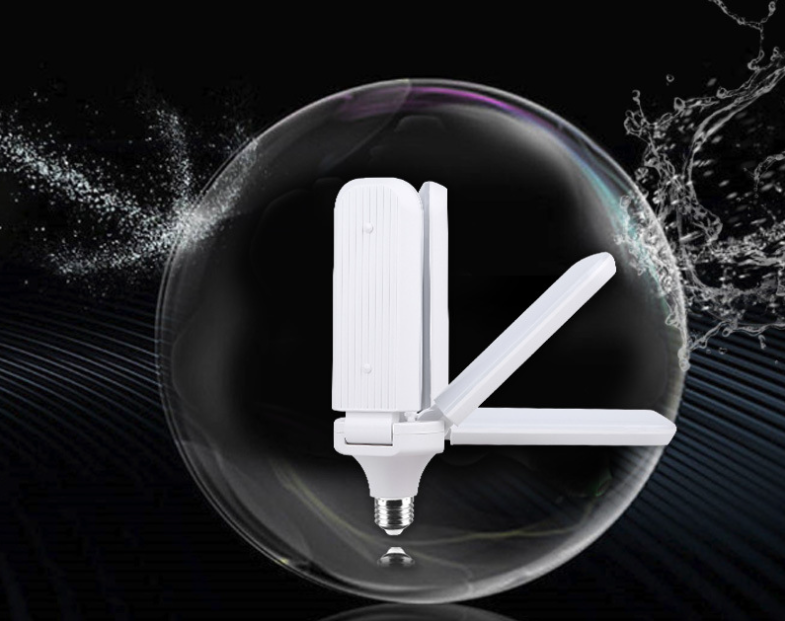 New LED Three-leaf Light Four-leaf Fan Light Foldable