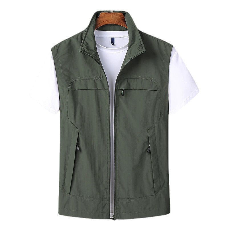 Men's Coat Casual Vest Solid Color Simple