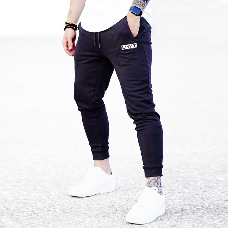 Winter Letters Sports Black Casual Pants Men