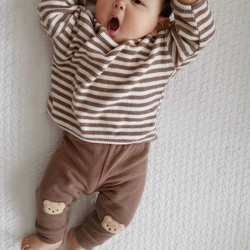 Cute Striped Top Set for Baby Girls