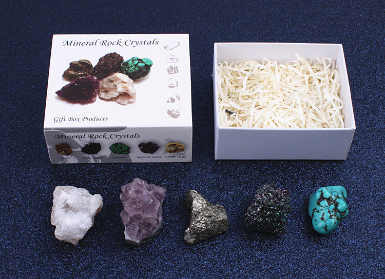 Gift box mineral crystal rocks