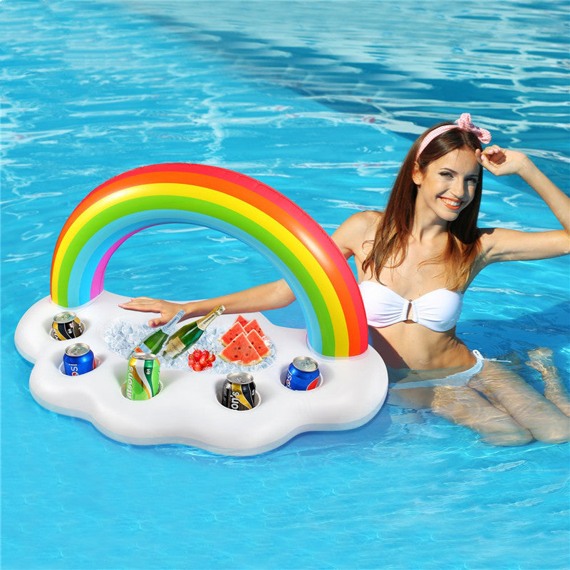 Gay Pride Rainbow Inflatable Pool Float Cooler