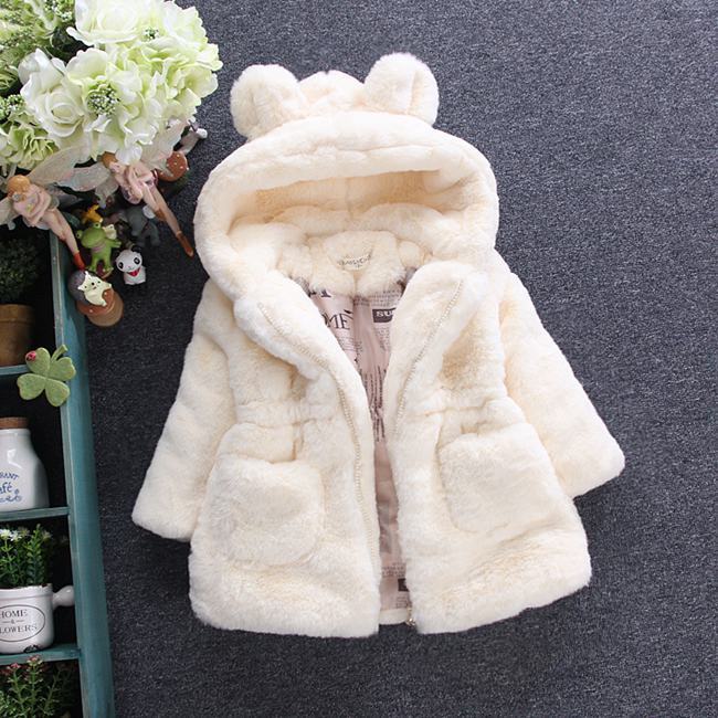 Girl fur coat for autumn and winter