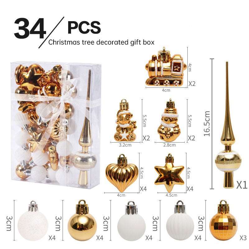 Christmas ornaments 34PCS painted Christmas ball set gift bag mini 