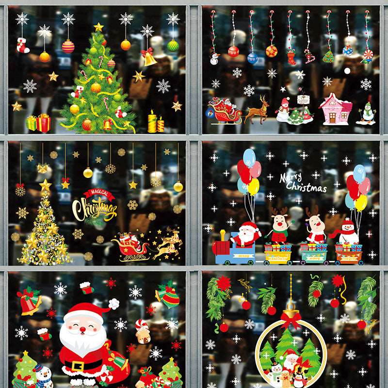 Christmas decorations window glass paste atmosphere Christmas static 