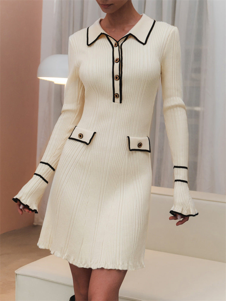 Slim-fit Graceful Long Sleeve Knitted Dress Women