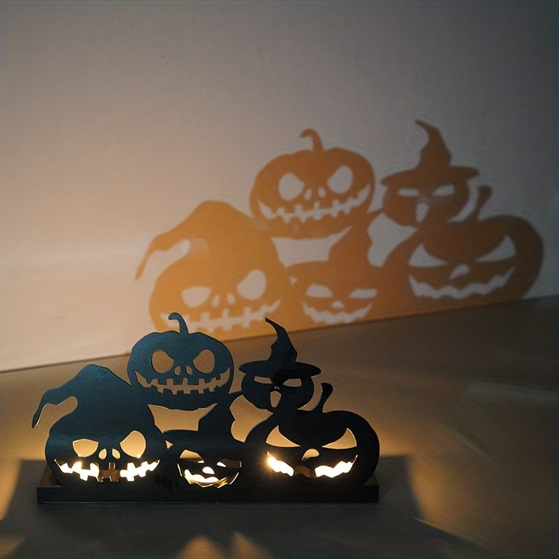 Halloween Candlestick Pumpkin Candle Holder Halloween Decorations Iron Hollowed-out Halloween Candlestick Pumpkin Candlestick Prop Site Layout Decorations