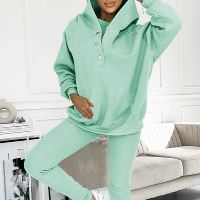 3pcs Women's Sports Suit with Hood