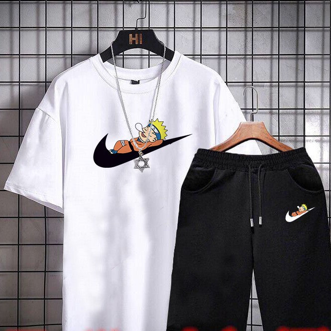 Men's Short-sleeved T-shirt Shorts set Casual Two-piece Suit Men