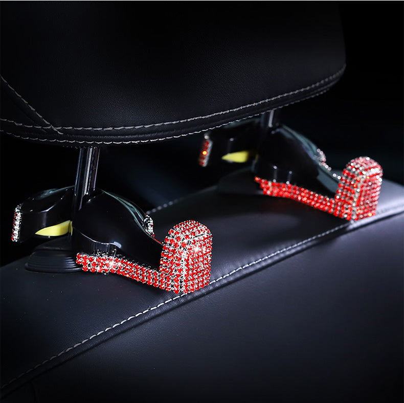 Women Red Rhinestone Car Interior Accessories