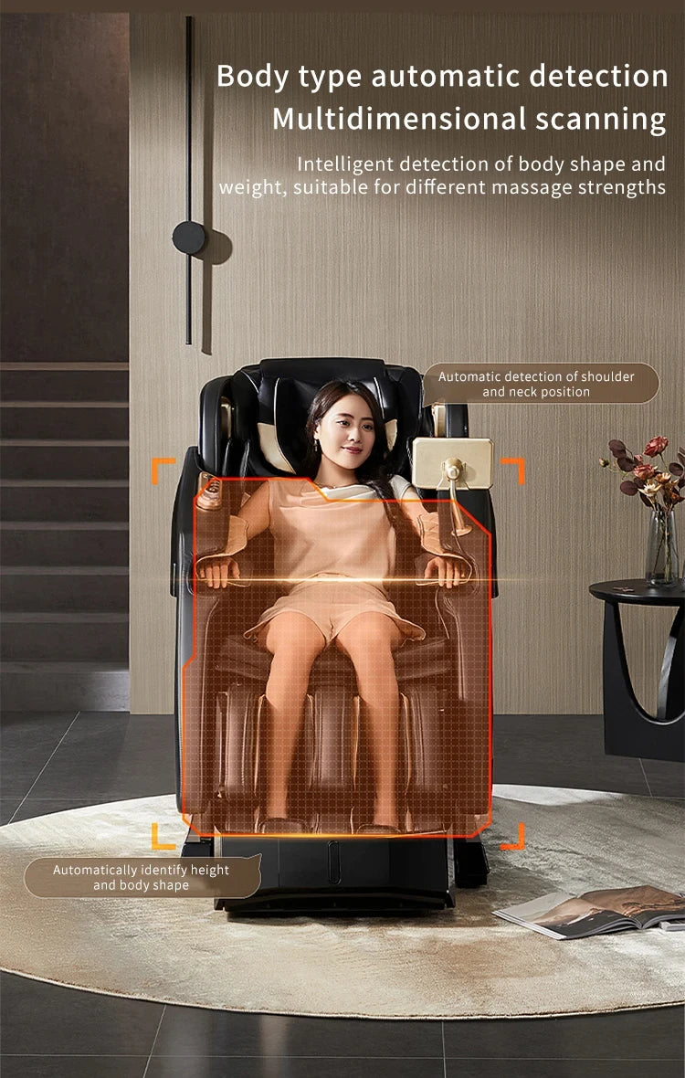 4D SL-Track Zero Gravity full body AirBag Massager Chairs Home 3D Office Chair Luxury Electric Massage Sofa