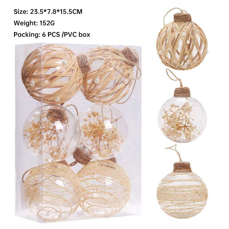 Christmas ornaments 8 CMPET transparent plant Christmas ball set