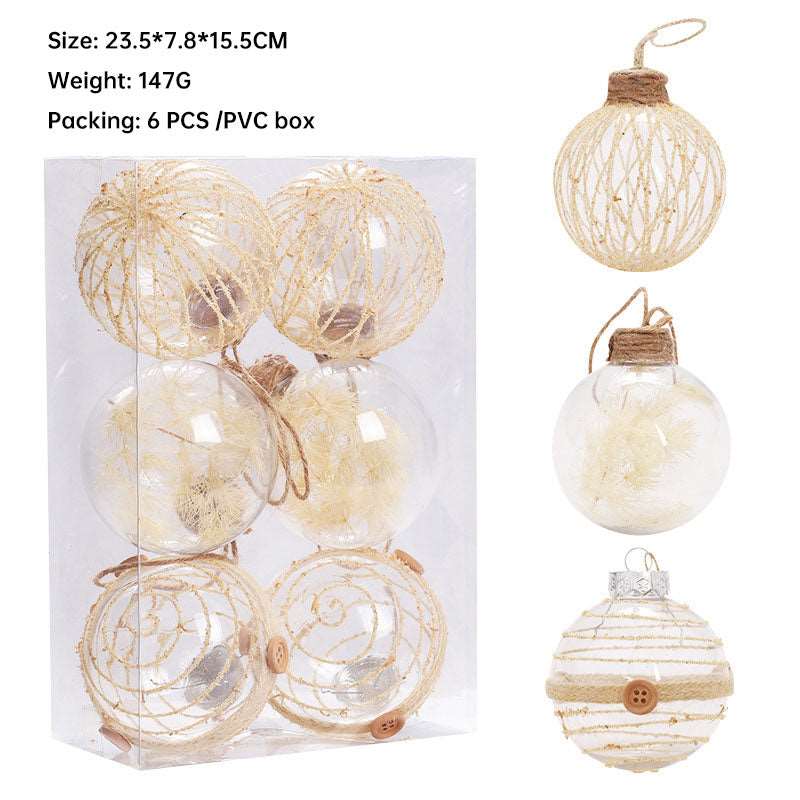 Christmas ornaments 8 CMPET transparent plant Christmas ball set