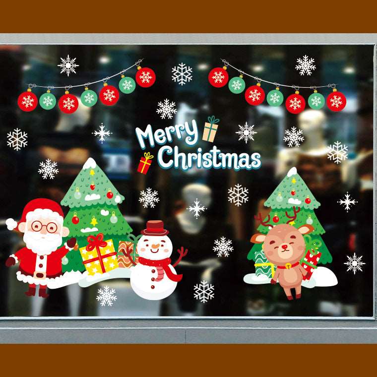 Christmas decorations window glass paste atmosphere Christmas static 