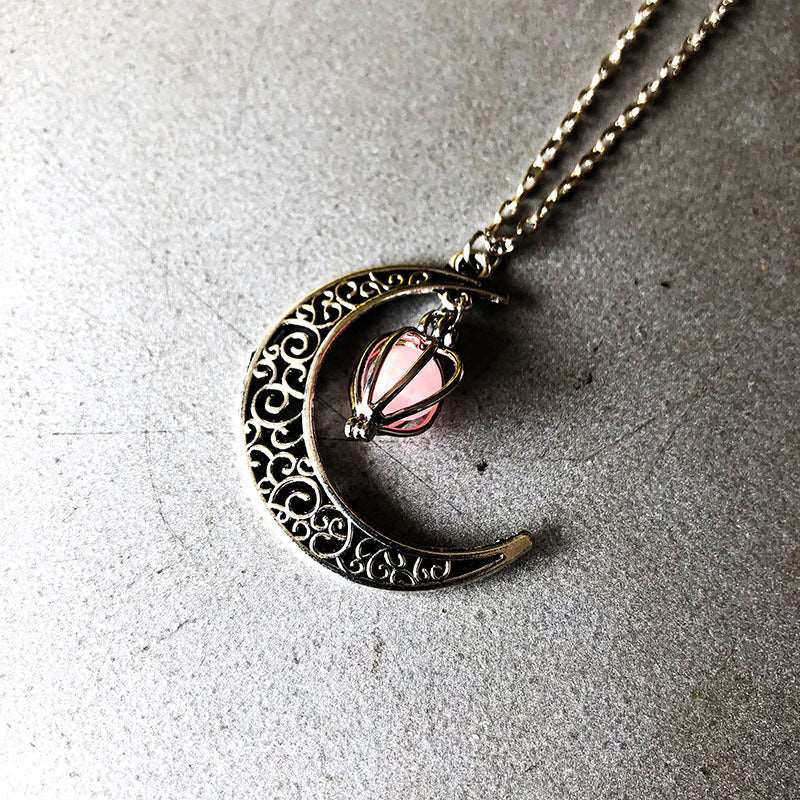 Moon Glowing Necklace Halloween Gifts