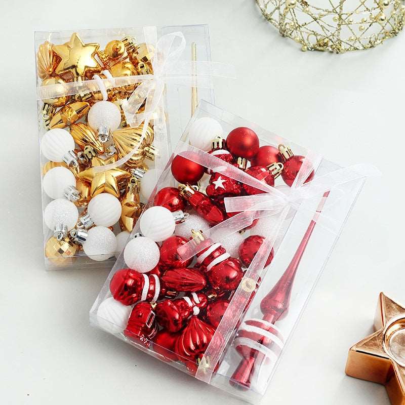 Christmas ornaments 34PCS painted Christmas ball set gift bag mini 