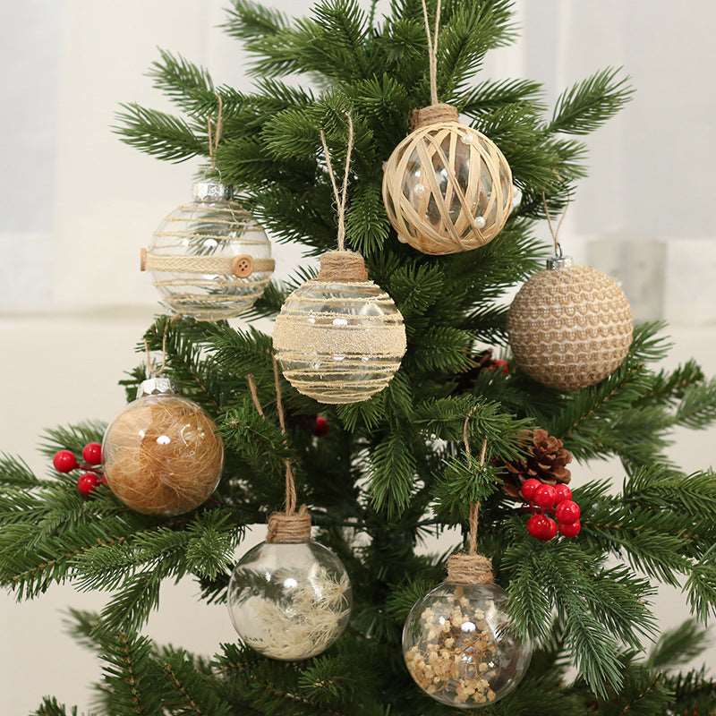 Christmas ornaments 8 CMPET transparent plant Christmas ball set