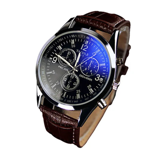 Fashion Faux Leather Mens Analog Quarts Watches