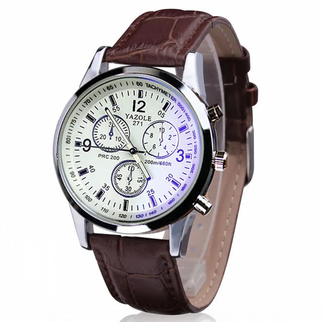 Fashion Faux Leather Mens Analog Quarts Watches