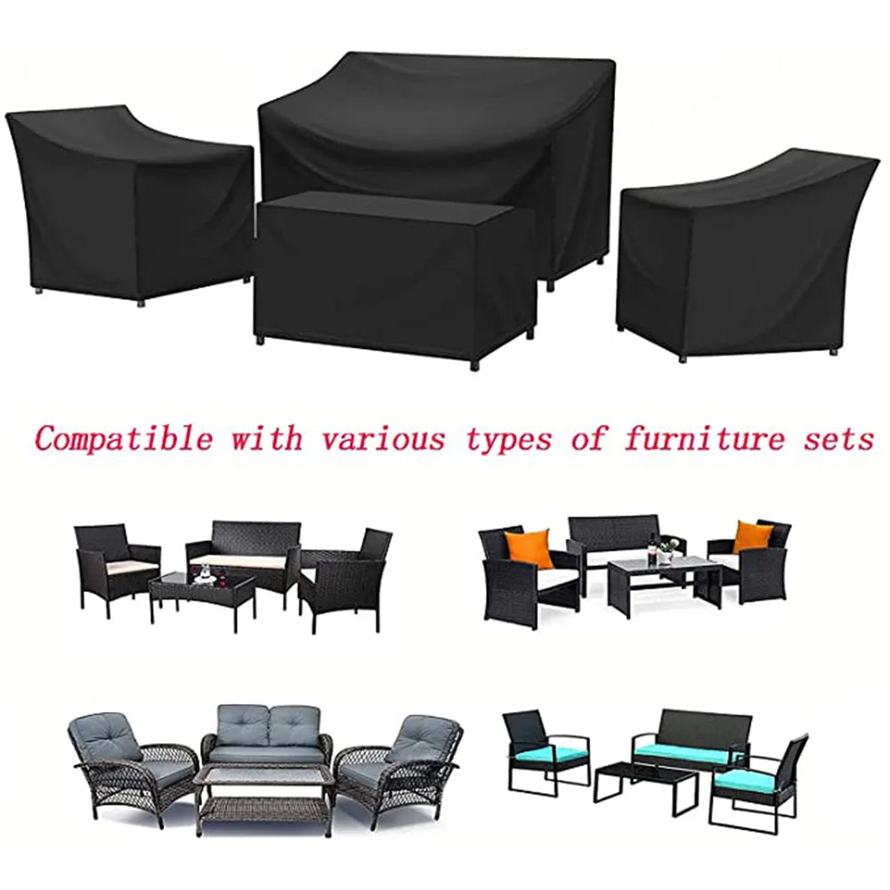 Outfit furnitures cover 4 Piece Wisteria Lane Patio Furniture Cover,  Waterproof and Heavy Duty Garden Furniture Cover Set Waterproof