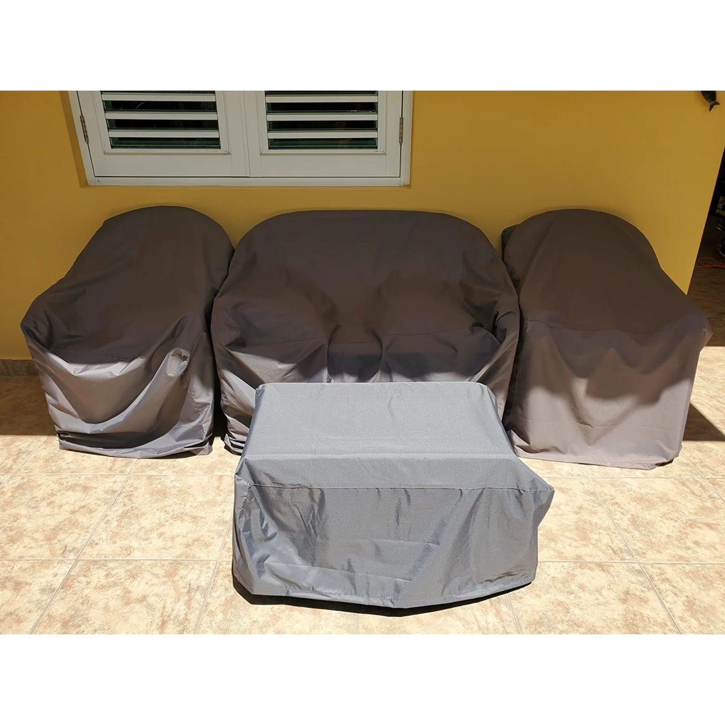 Outfit furnitures cover 4 Piece Wisteria Lane Patio Furniture Cover,  Waterproof and Heavy Duty Garden Furniture Cover Set Waterproof