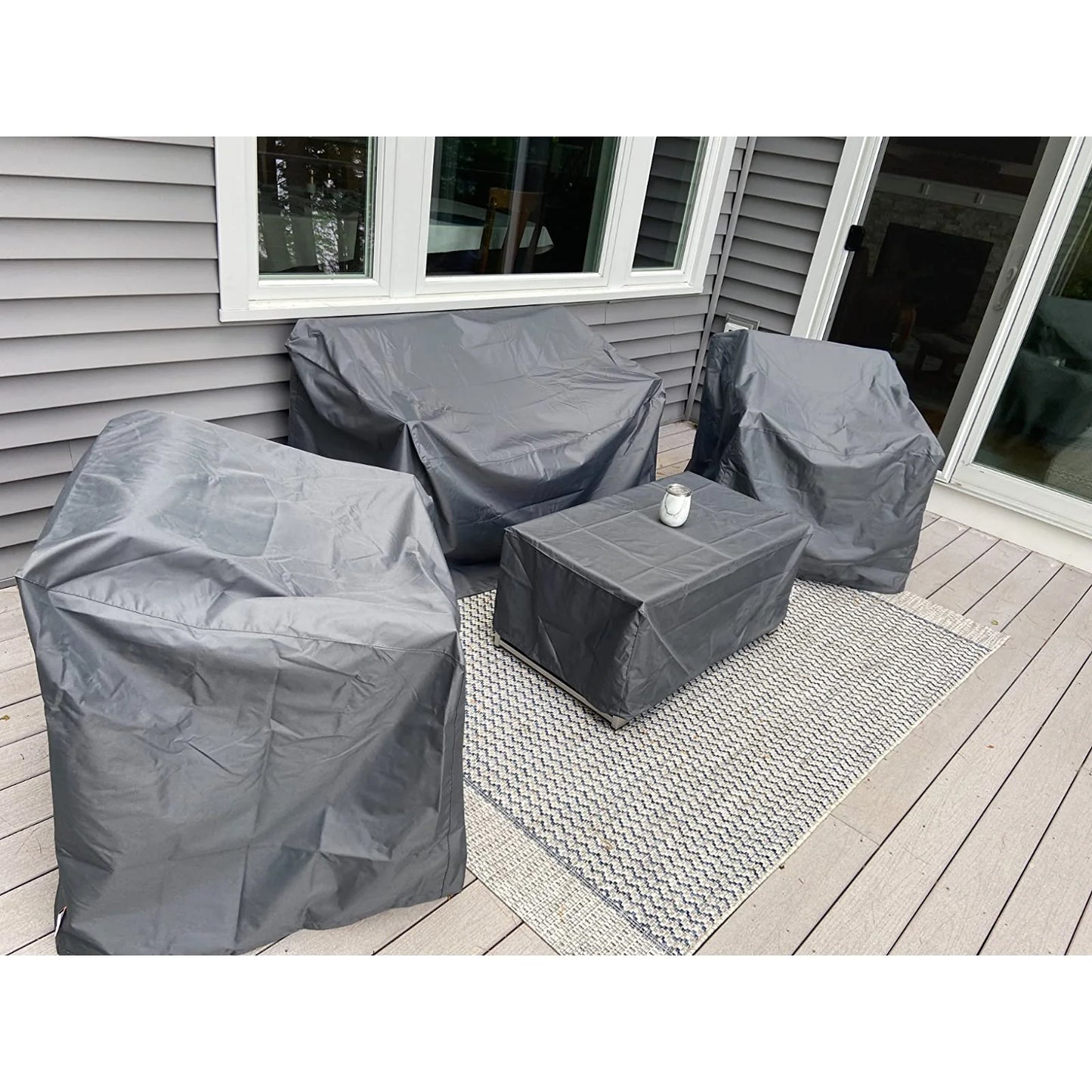 Outfit furnitures cover 4 Piece Wisteria Lane Patio Furniture Cover,  Waterproof and Heavy Duty Garden Furniture Cover Set Waterproof