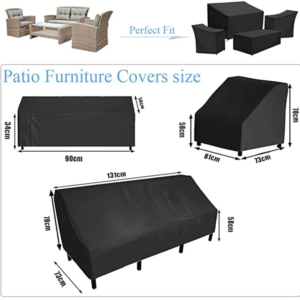 Outfit furnitures cover 4 Piece Wisteria Lane Patio Furniture Cover,  Waterproof and Heavy Duty Garden Furniture Cover Set Waterproof