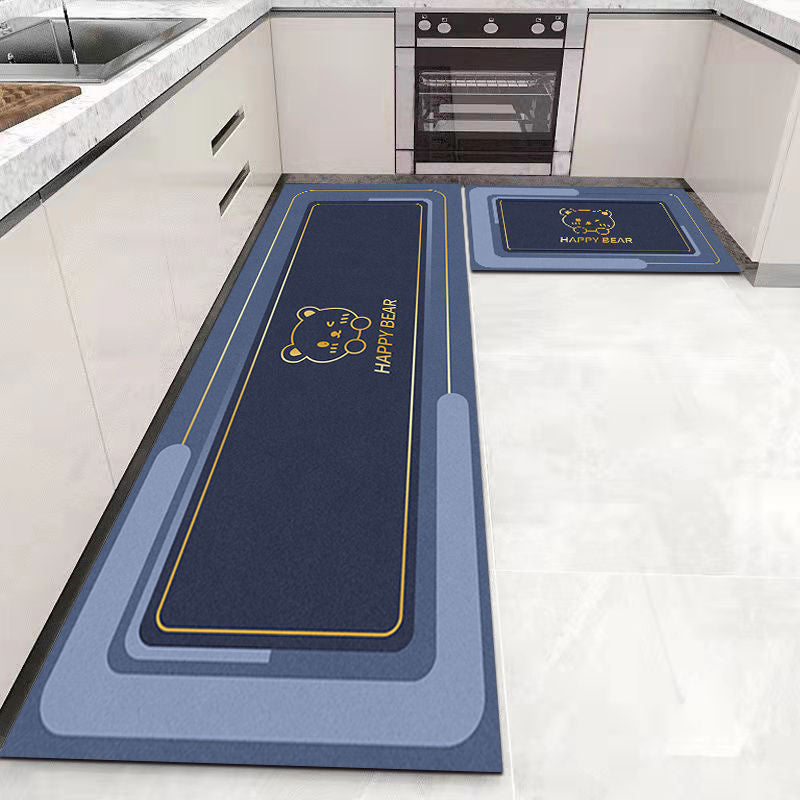 Kitchen Floor Mat Absorbent Oil Absorption Carpet Bedside Rug Non-slip Mat